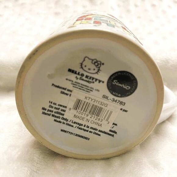 Hello Kitty Rainbow Glitter 14oz Ceramic Mug-NEW - Picture 6 of 6